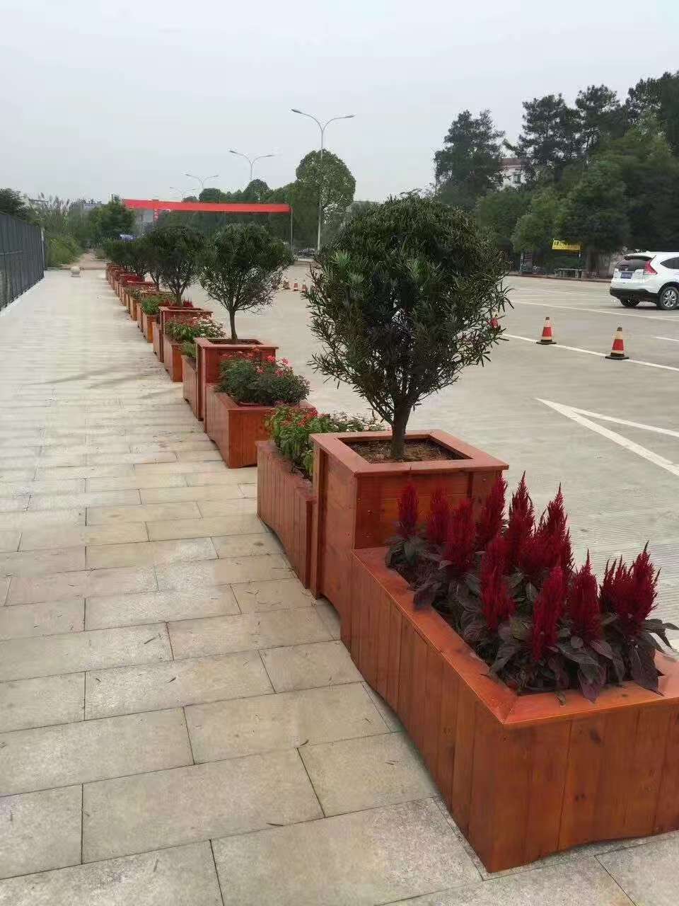 户外防腐木花箱